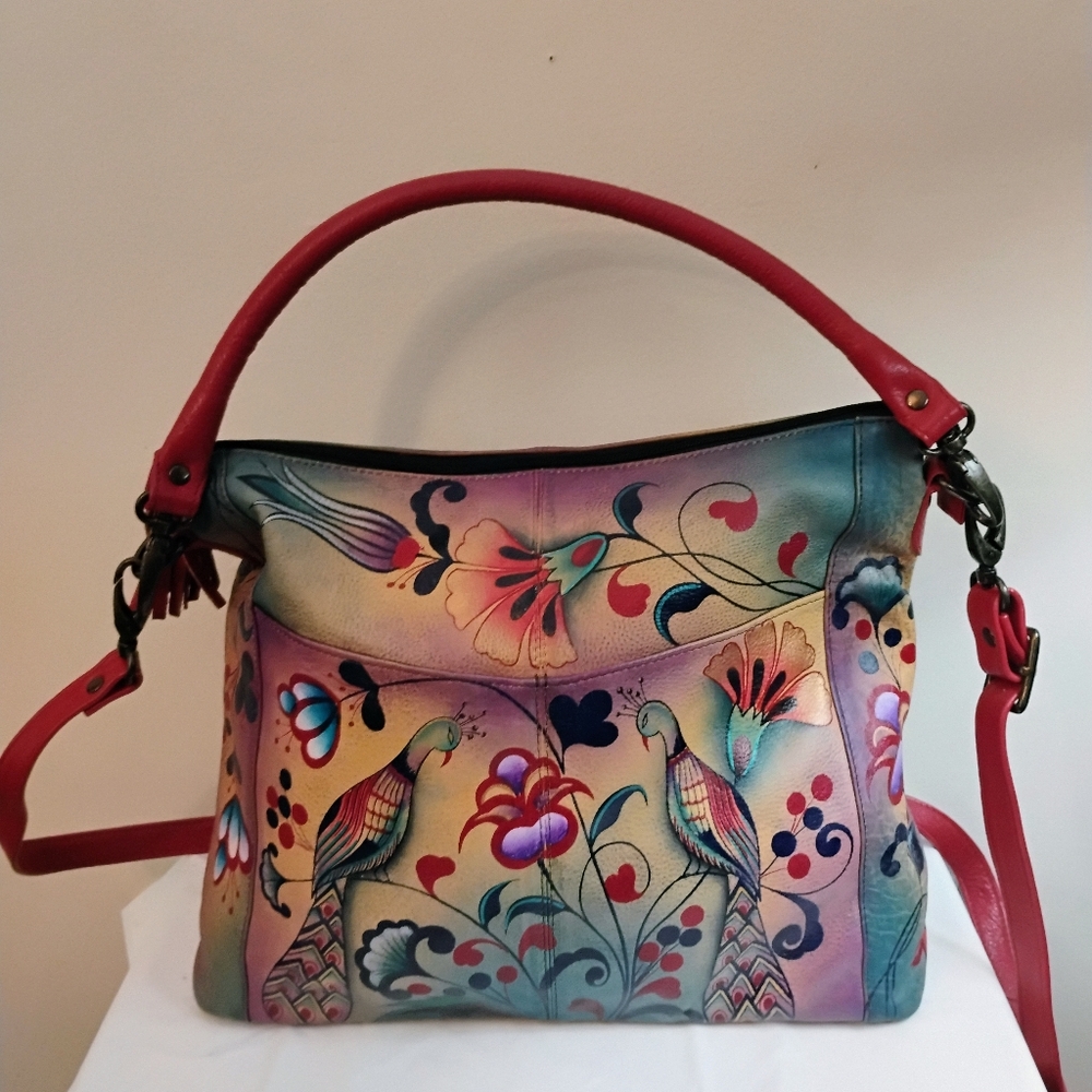 Anuschka Artistic Floral Shoulder Bag - Picture 2 of 7